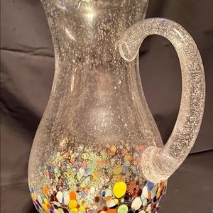 Mexican glass pitcher